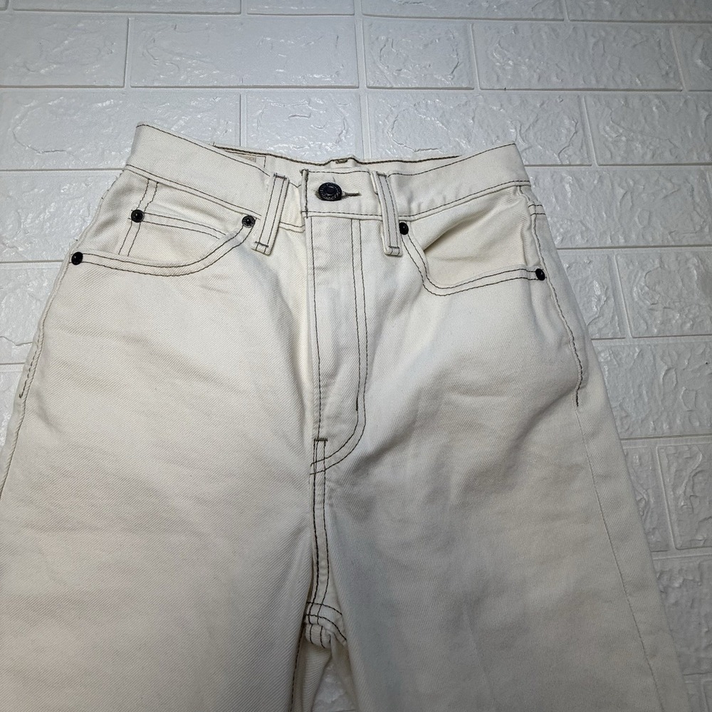 Levis 70s High Flare White Jeans Womens Size 24 High Rise Denim